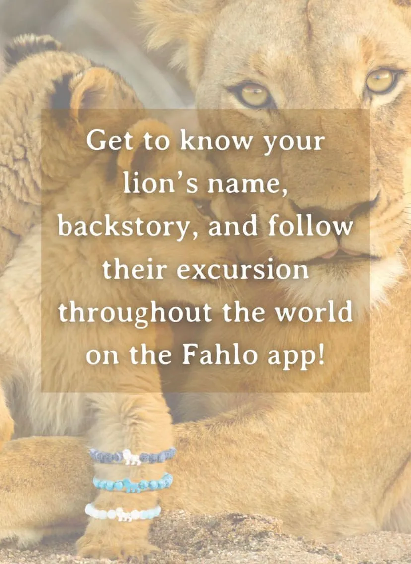 Fahlo Wildlife Tracking Bracelets- Lion