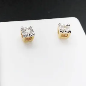 Fanook Stud Diamond Earrings .20cttw 10K Gold