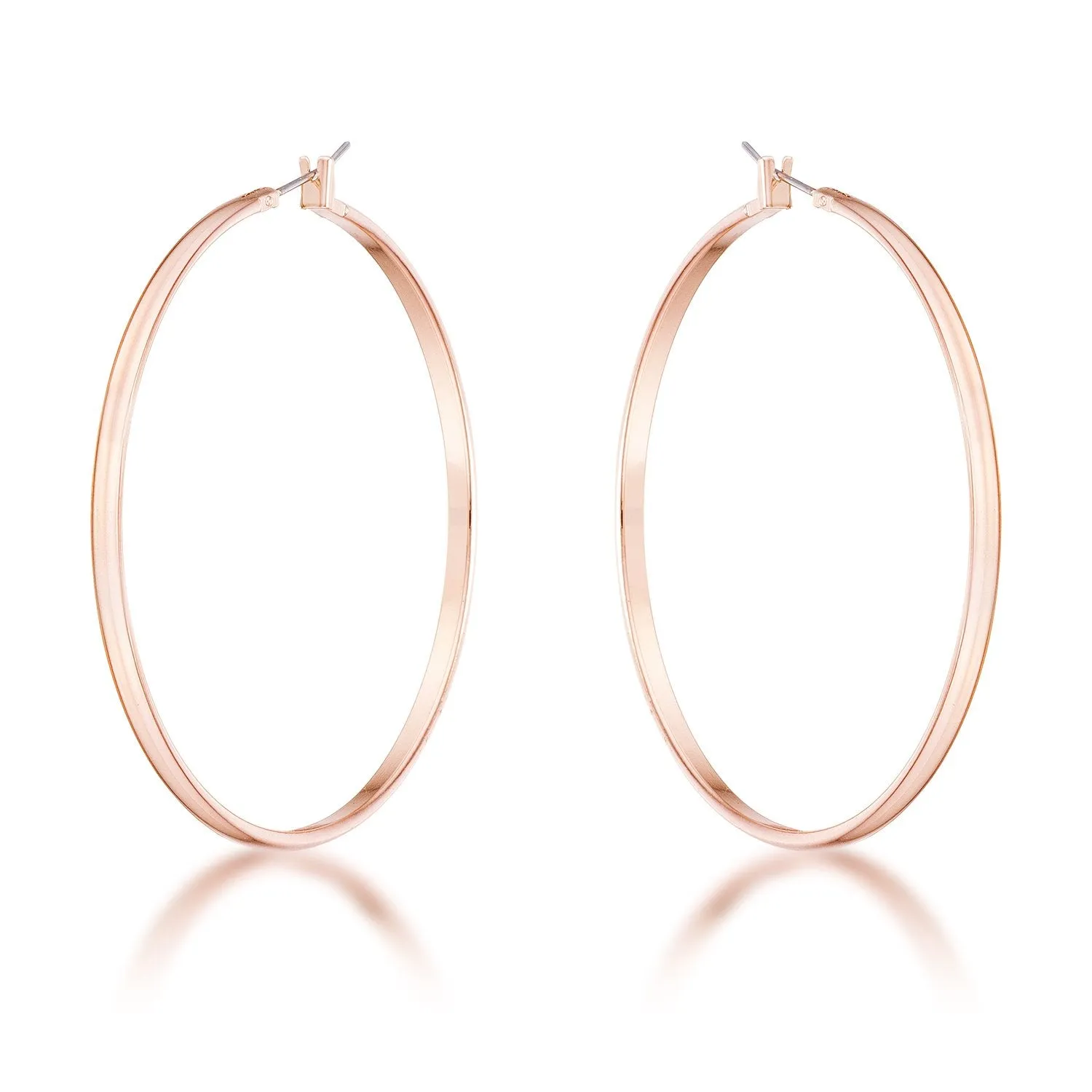 Flavila Classic Rose Gold Large Hoop Earrings