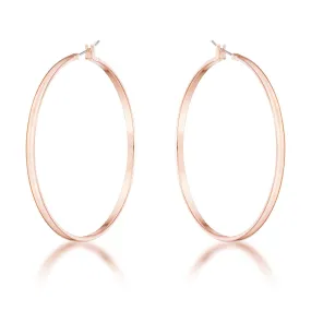 Flavila Classic Rose Gold Large Hoop Earrings