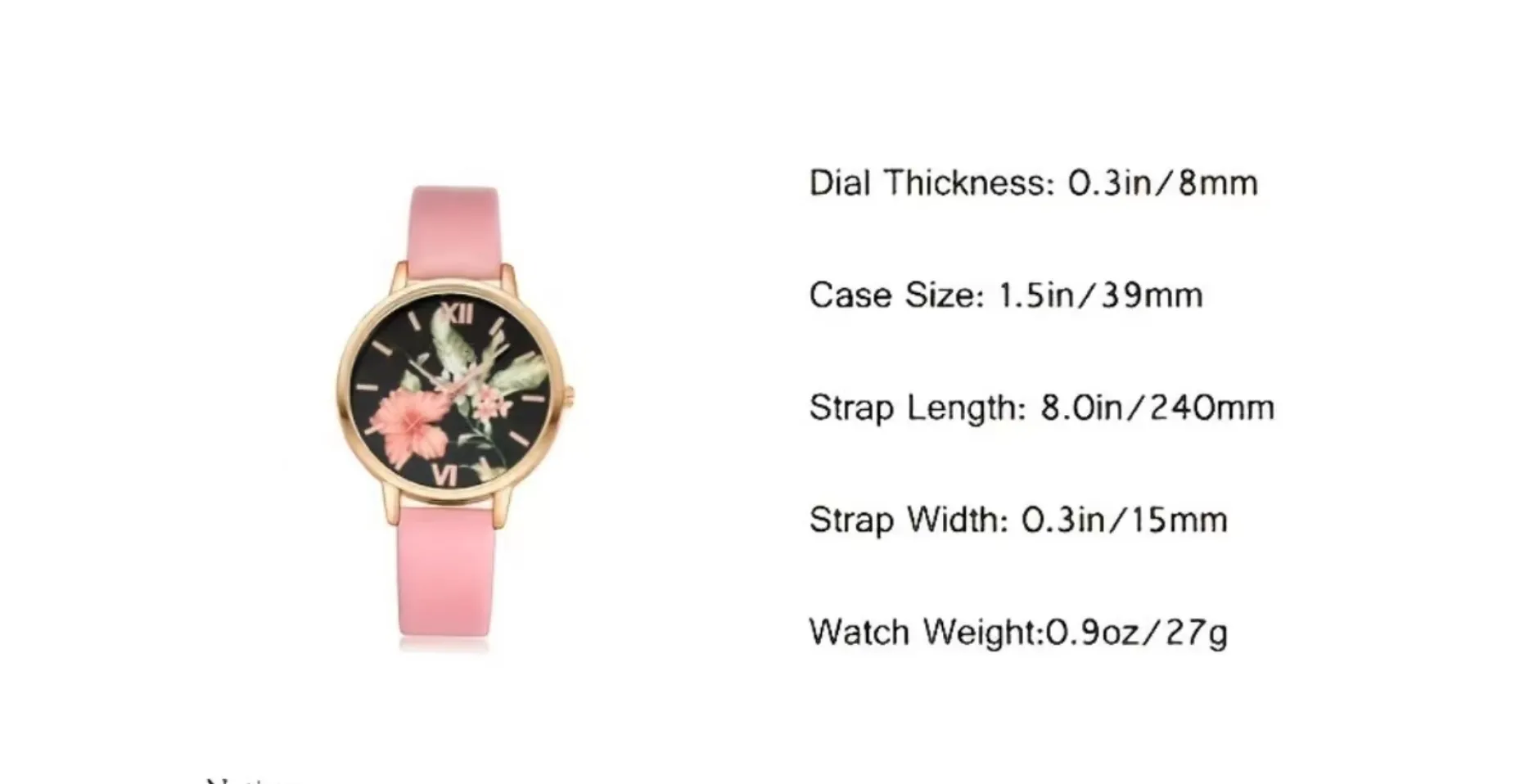 Flower Sleek Watch with Bracelet - Set of 5