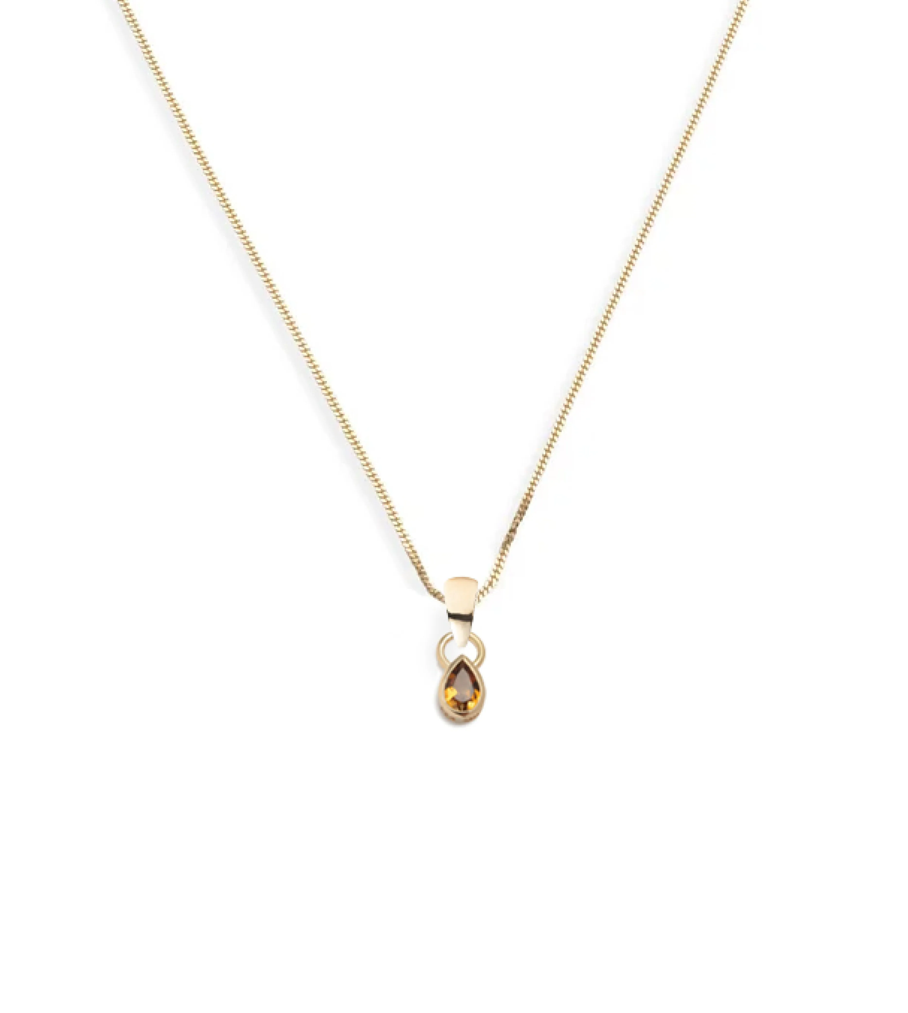 Forever & Always a Pair Yellow Citrine - Love : Fine Diamond Cut Curb Necklace