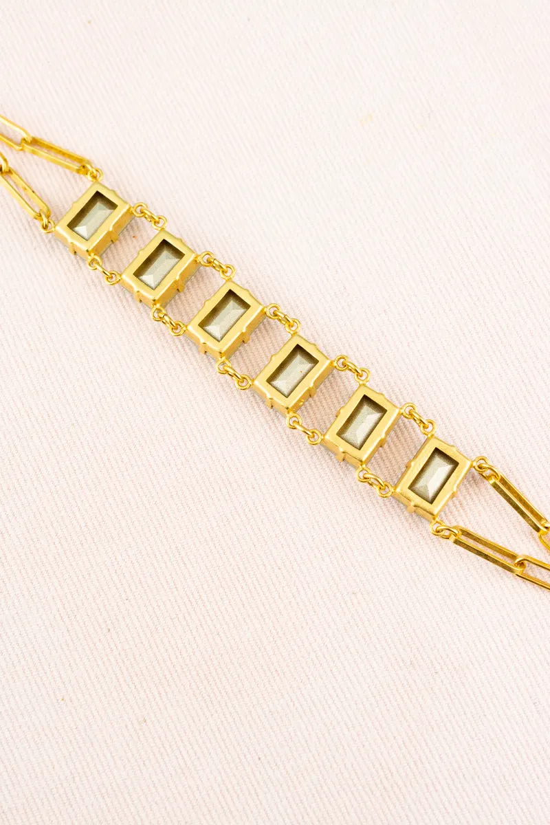 French Crystal Emerald Cut Bracelet