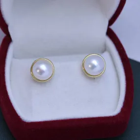 Freshwater Mabe Pearl & Ada Earrings