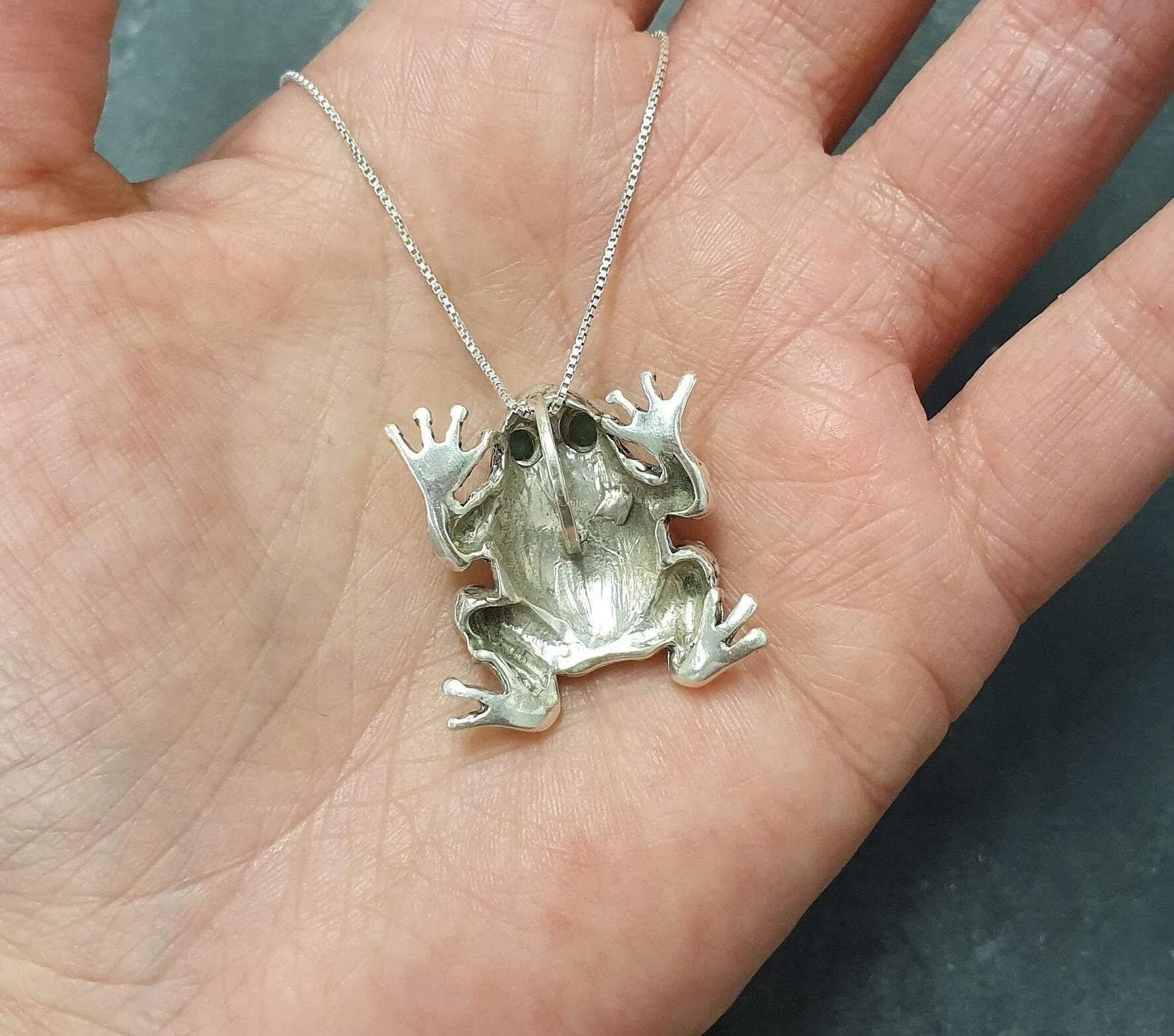 Frog Pendant - Natural Citrine Necklace - Large Frog Necklace