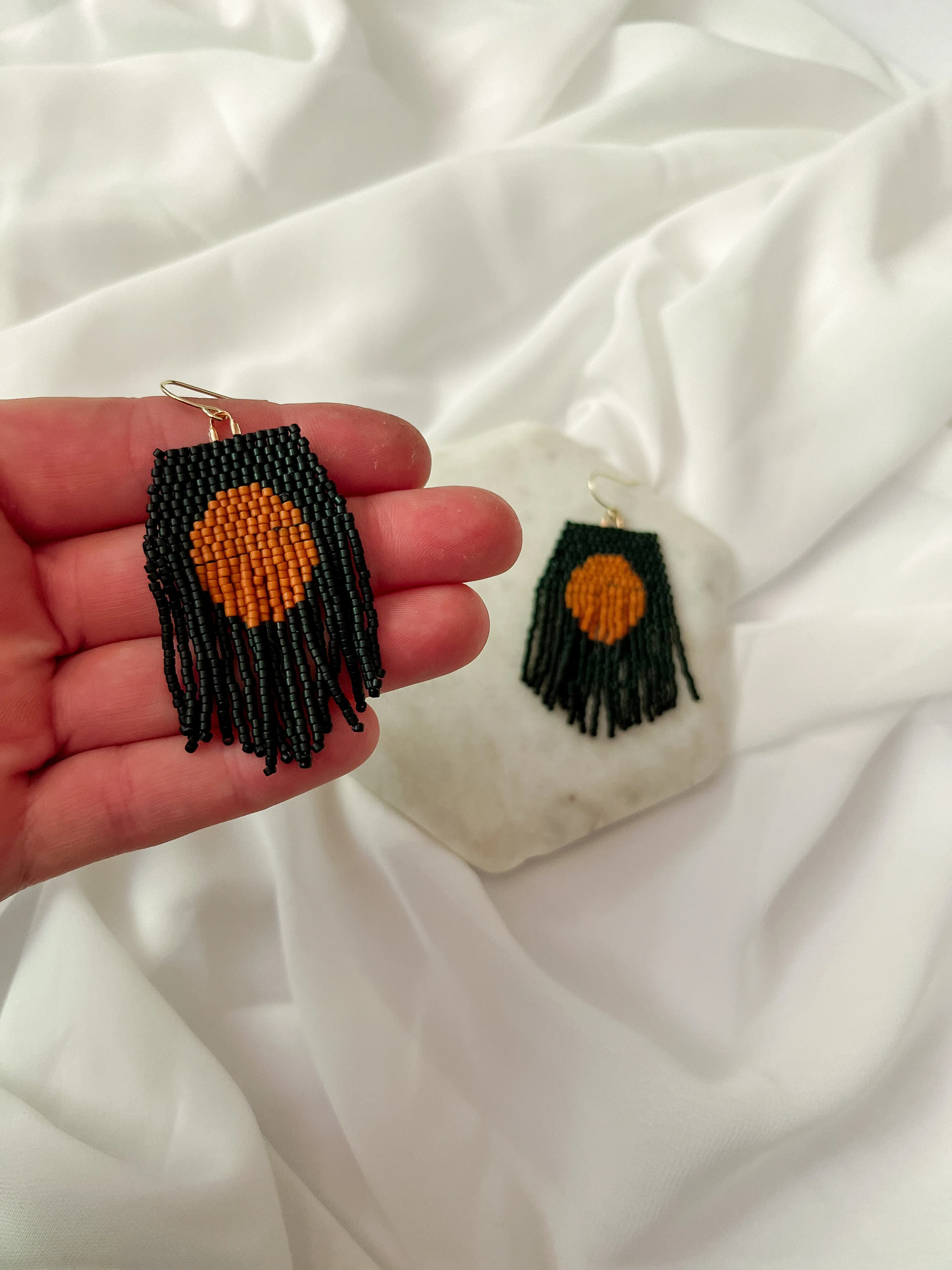 Full Moon | Beaded Earrings