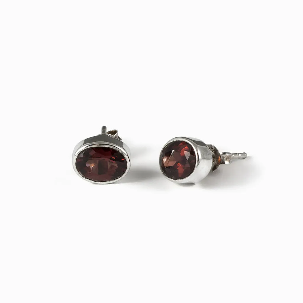 Garnet Stud Earrings