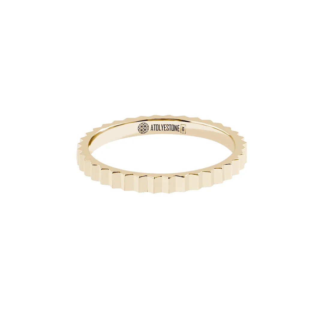 Gear Band Ring in Gold