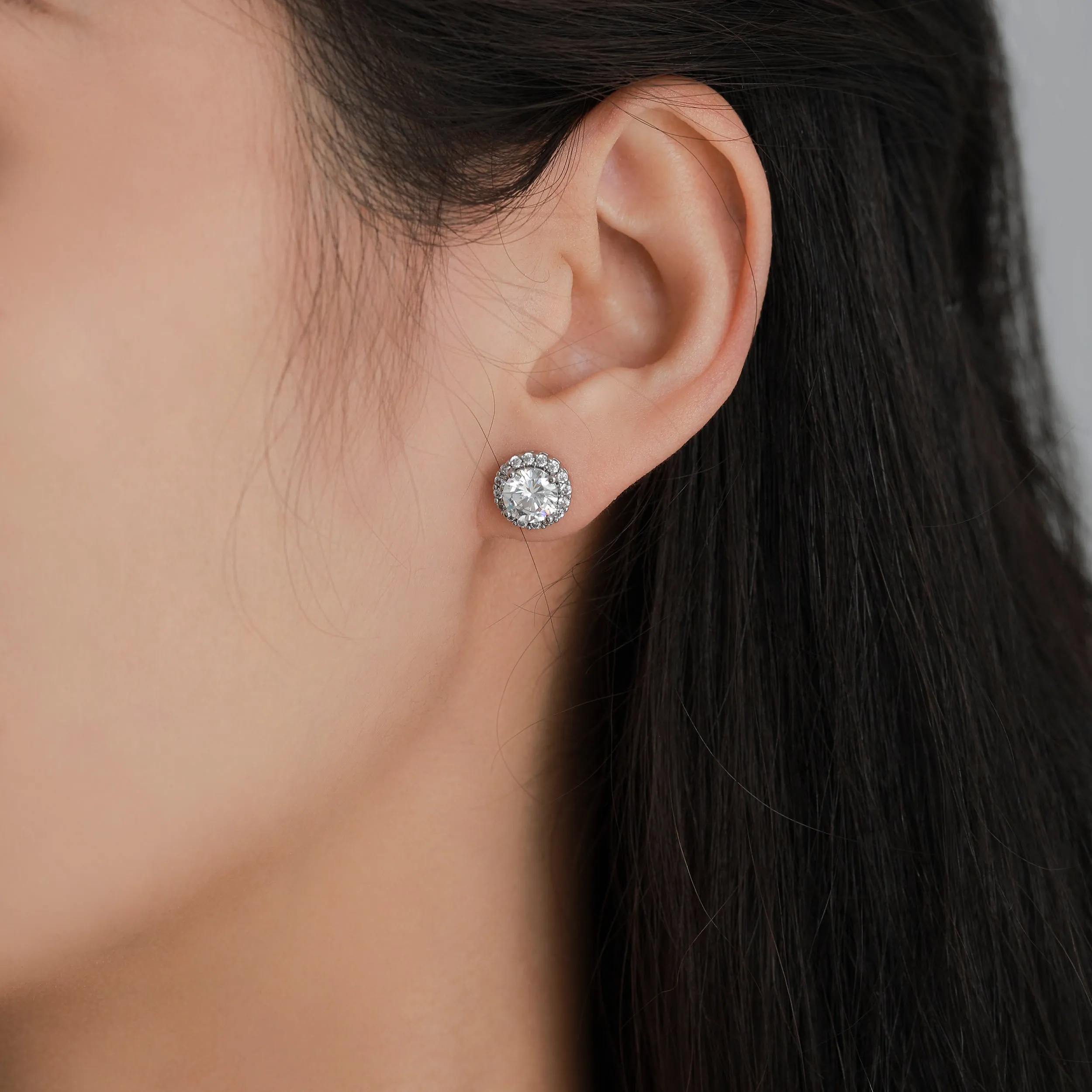 Genevive Anne Dainty Halo Earrings