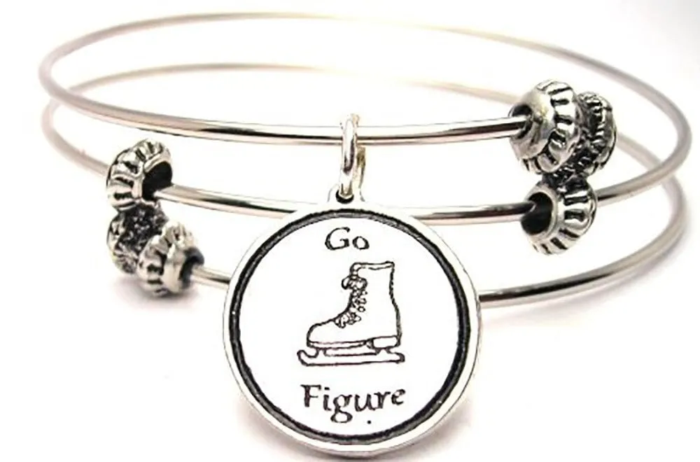 Go Figure Figure Skating Triple Style Expandable Bangle Bracelet