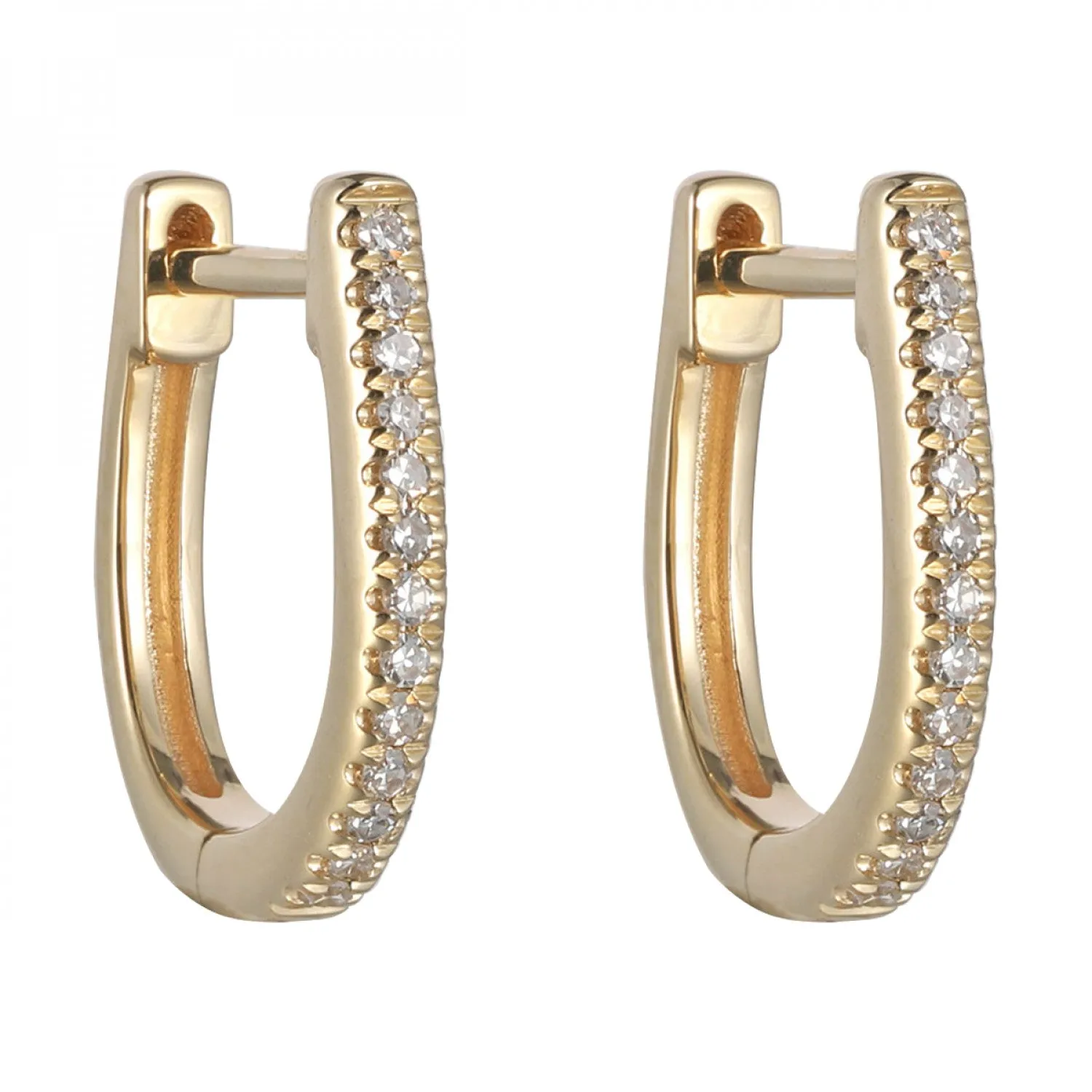 Gold Diamond Hoop Earrings