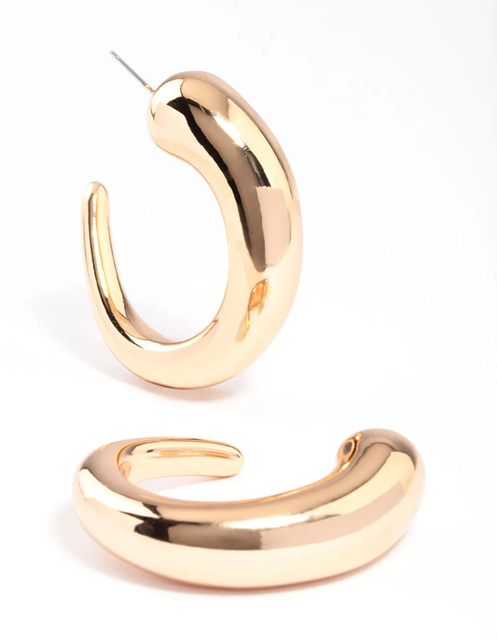 Gold Large Hoop Statement Earrings