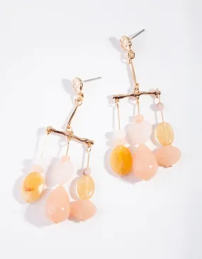 Gold Multi Mobile Drop Earring