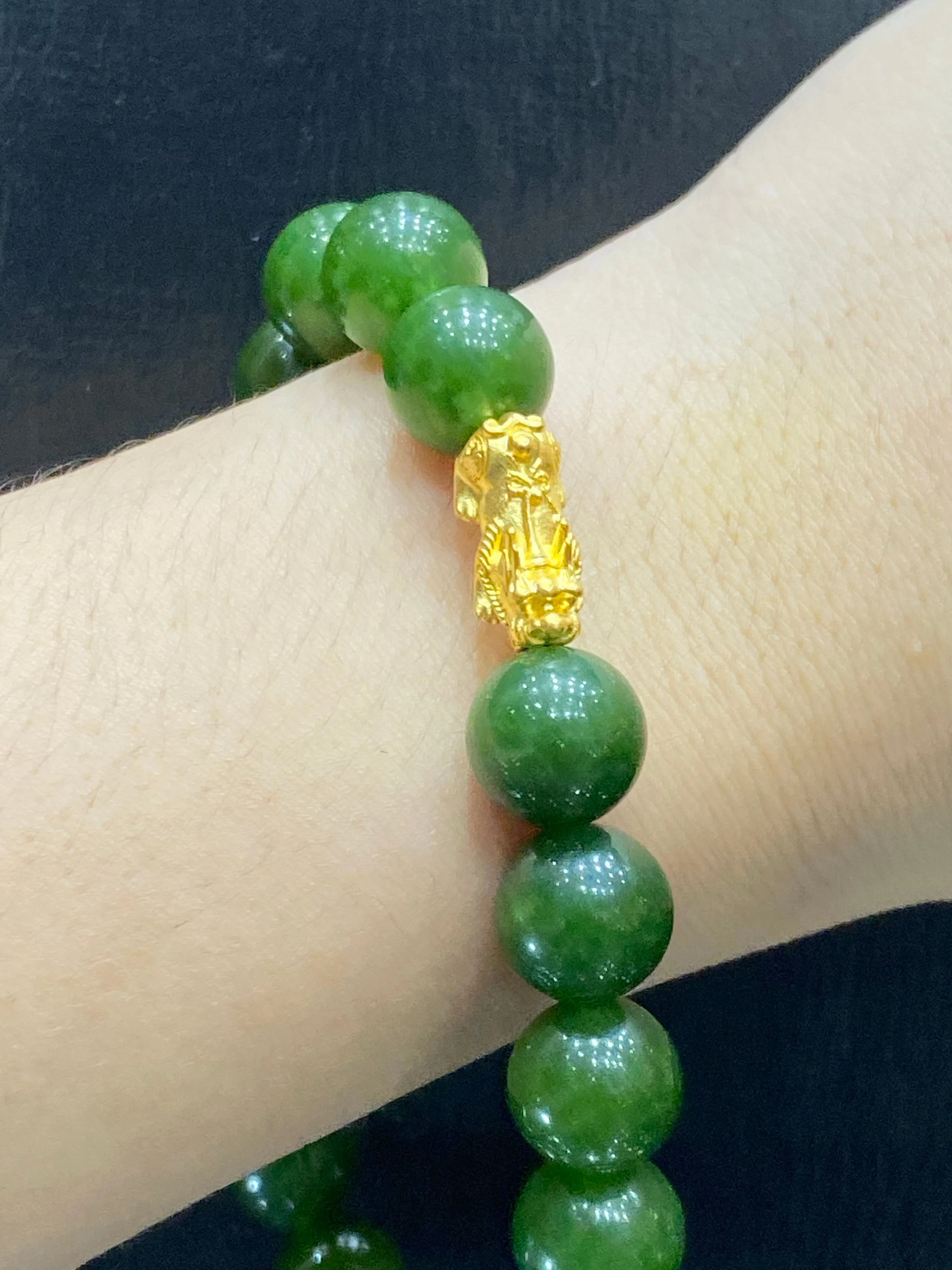 GOLD PIYAO | 24kt Lucky Piyao Emerald Gemstones Bracelet