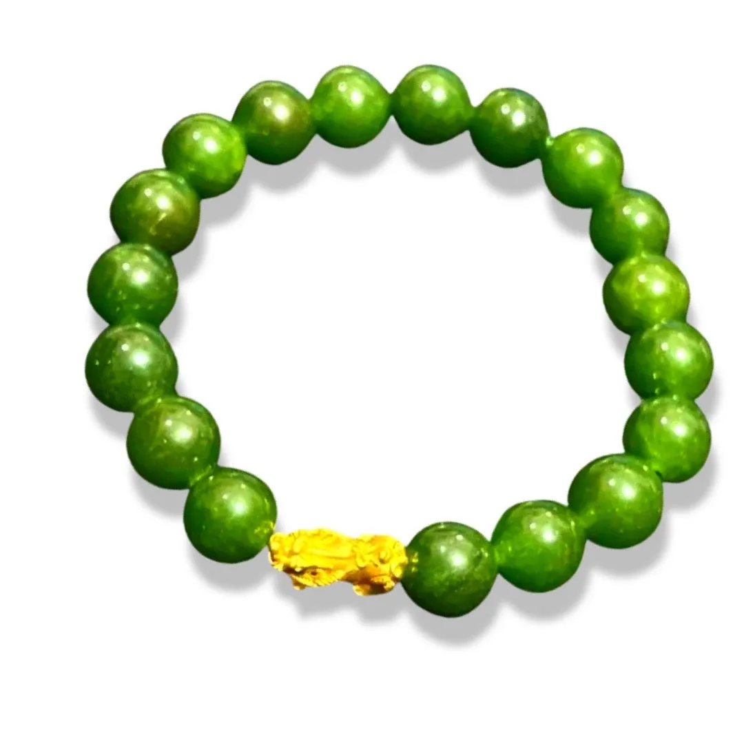 GOLD PIYAO | 24kt Lucky Piyao Emerald Gemstones Bracelet