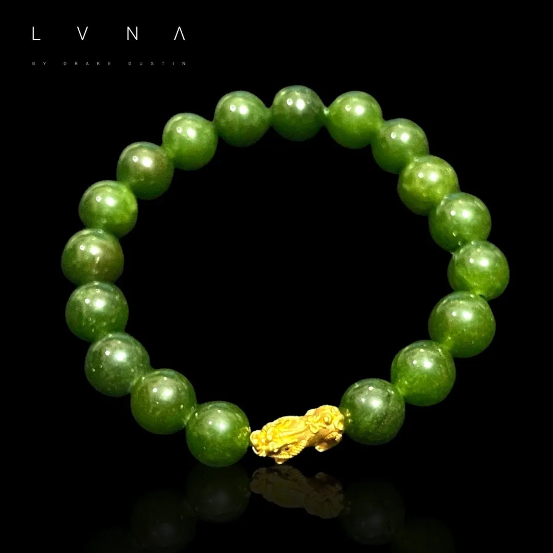 GOLD PIYAO | 24kt Lucky Piyao Emerald Gemstones Bracelet