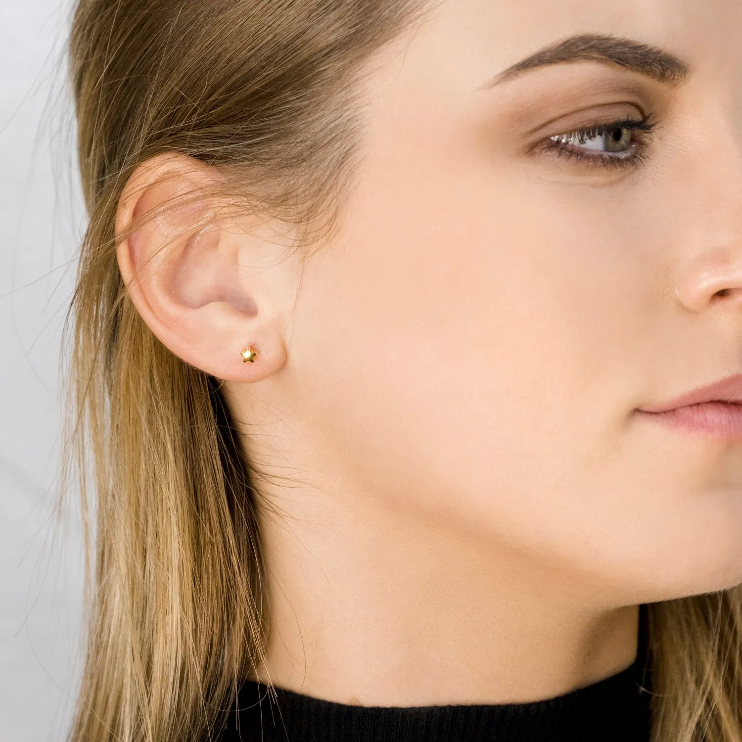 Gold Plated Star Stud Earrings