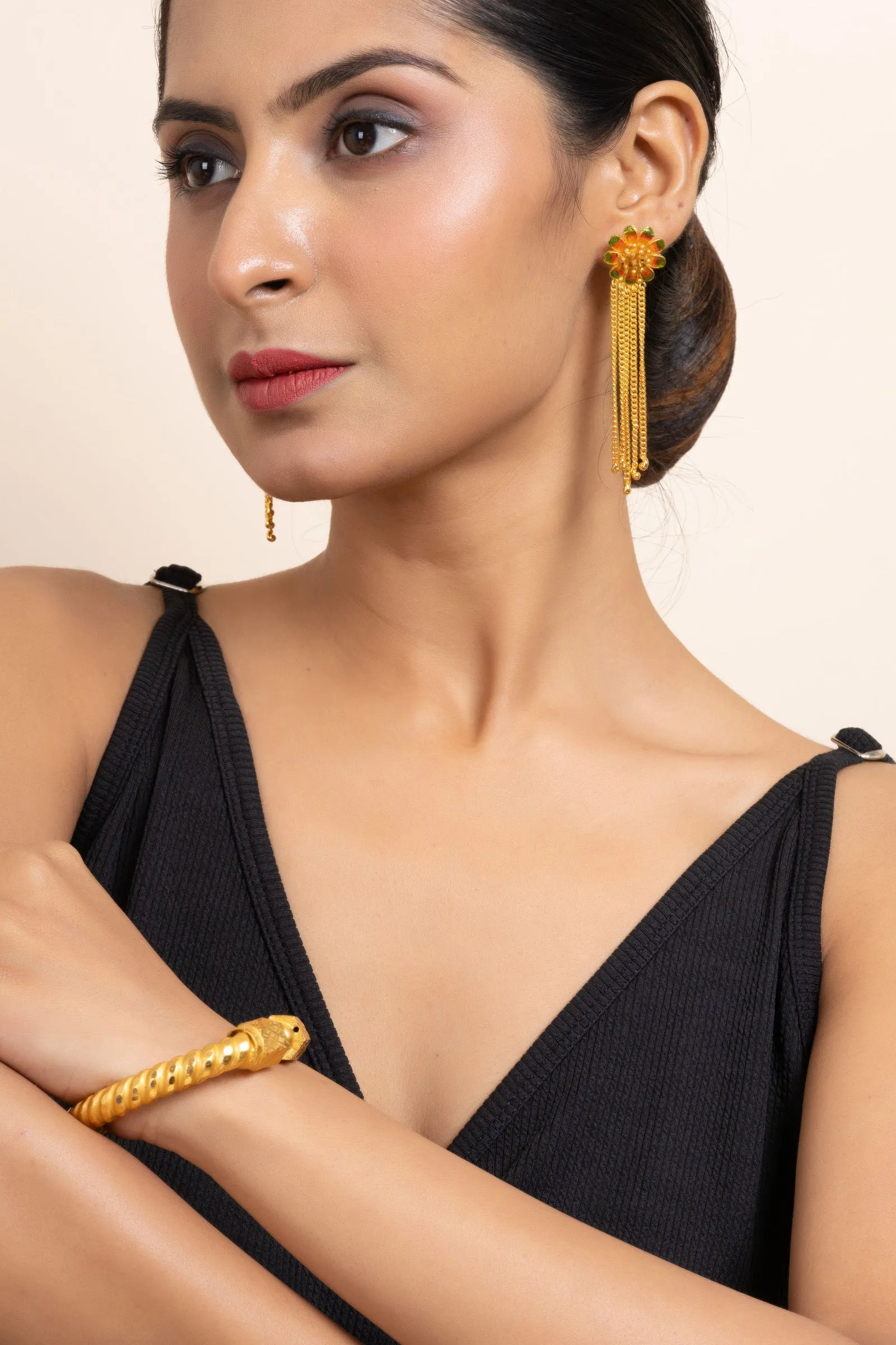 Gold Plated Traditional Sarada Bala Bangle - Elegant Copper Jewelry Design for All Occasions