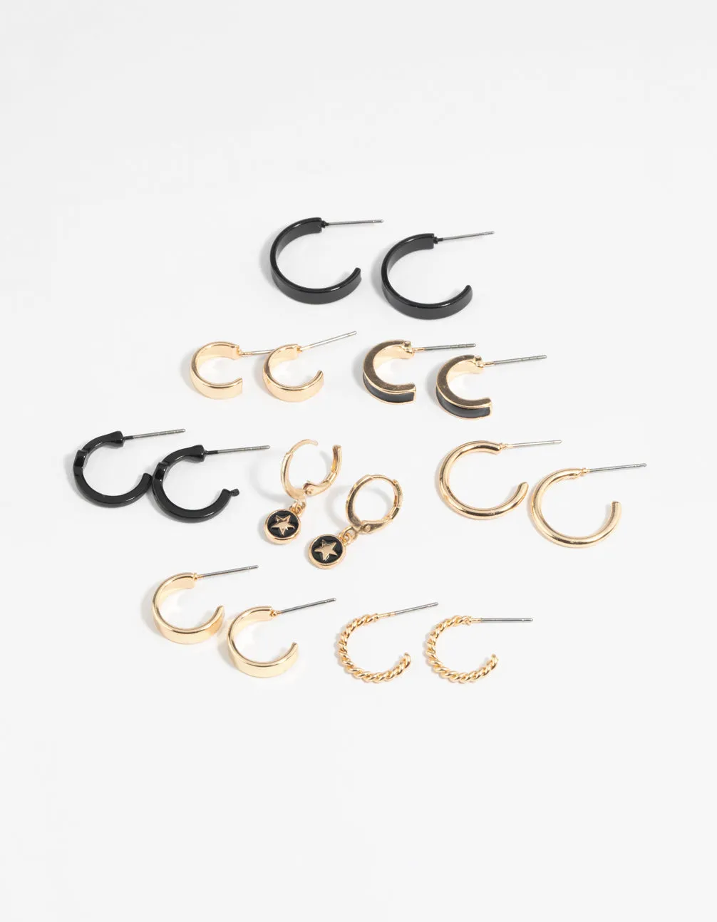 Gold Star Hoop Earring 8-Pack