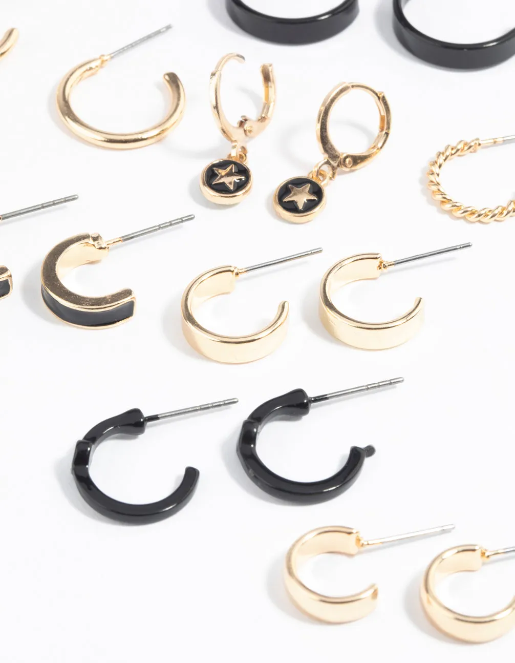 Gold Star Hoop Earring 8-Pack