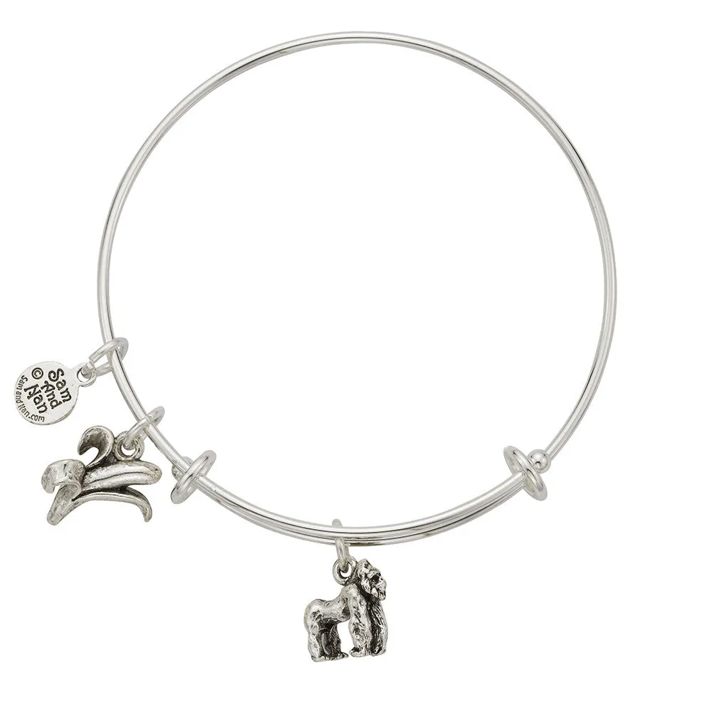 Gorilla Charm Bangle Bracelet