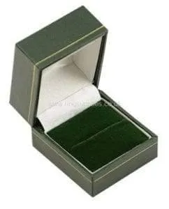 Green Leatherette Ring Box