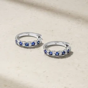 Guinevere Sapphire and Diamond Hoop Earrings