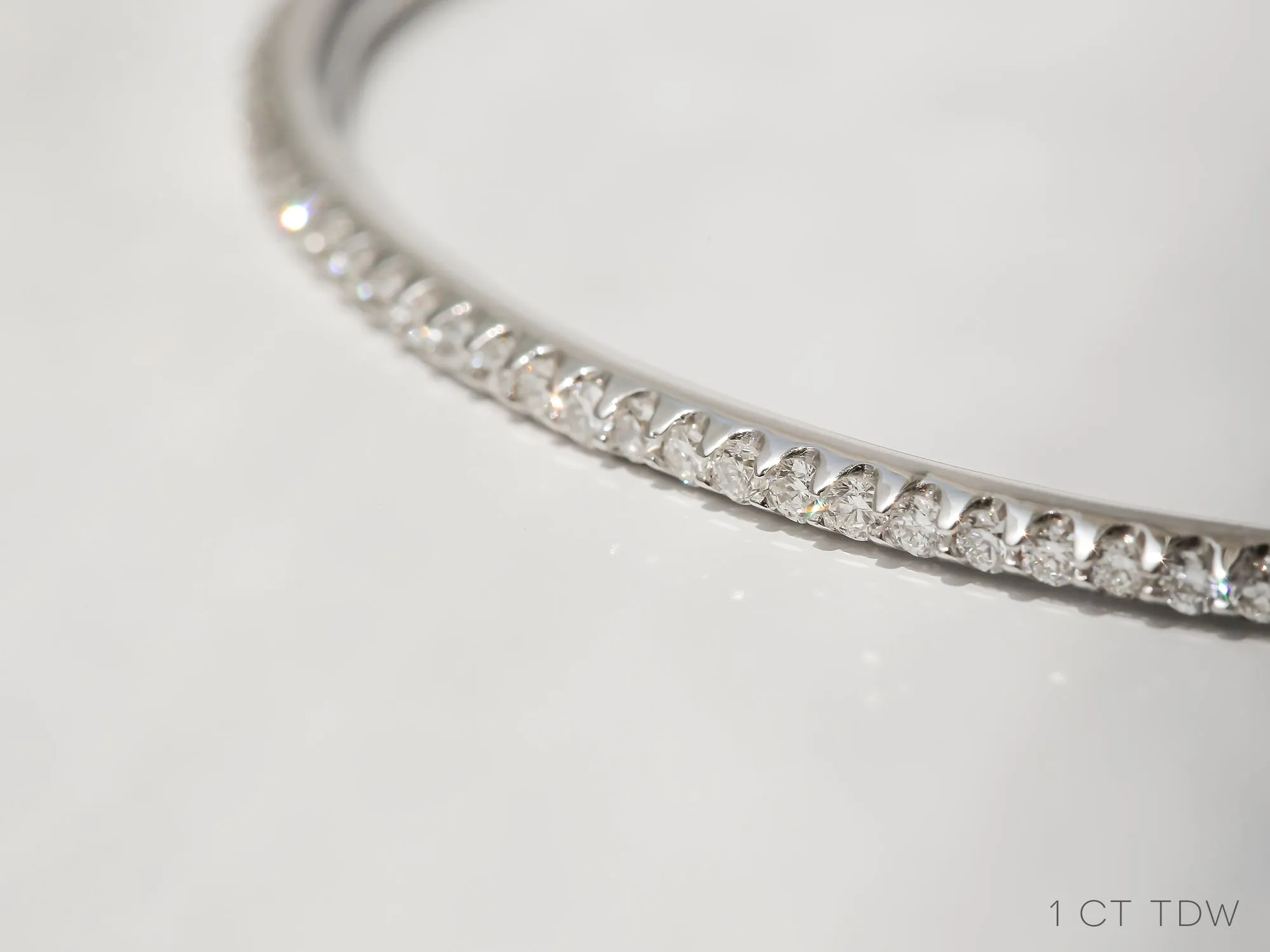 Half Eternity 7" Oval Bangles - Lab Diamonds