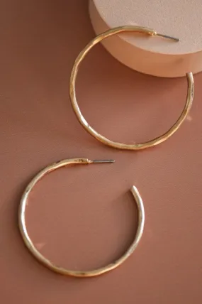 Hammered Gold Hoop Earrings