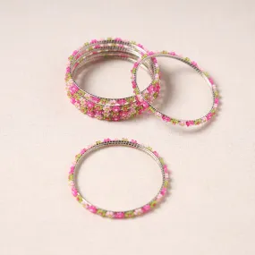 Hapur Flower Beadwork Bangles by Aagaz (Set of 6) 04