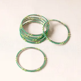 Hapur Flower Beadwork Bangles by Aagaz (Set of 6)