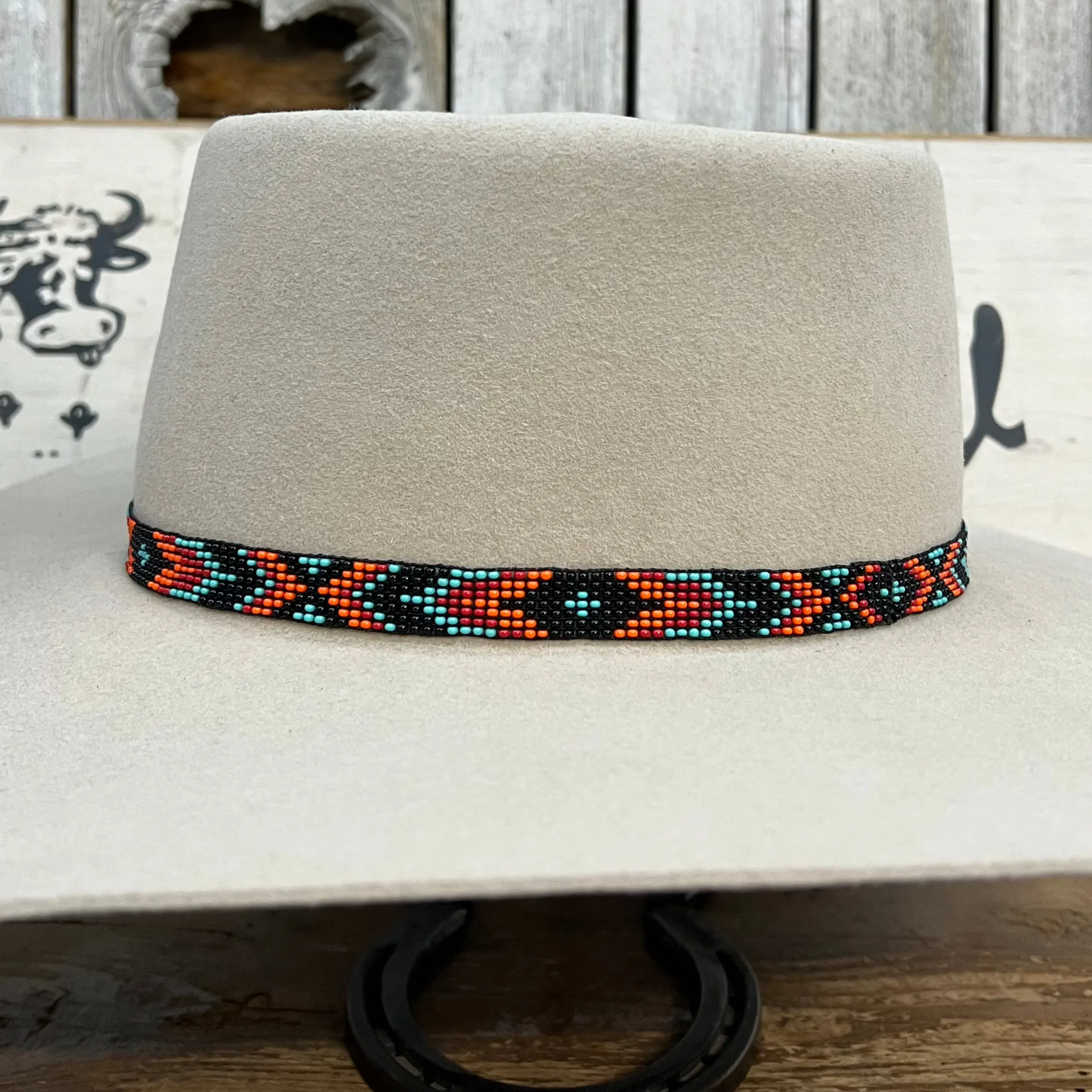 Hatband B1-S | 7 Row Beaded Stretch Bright Multi