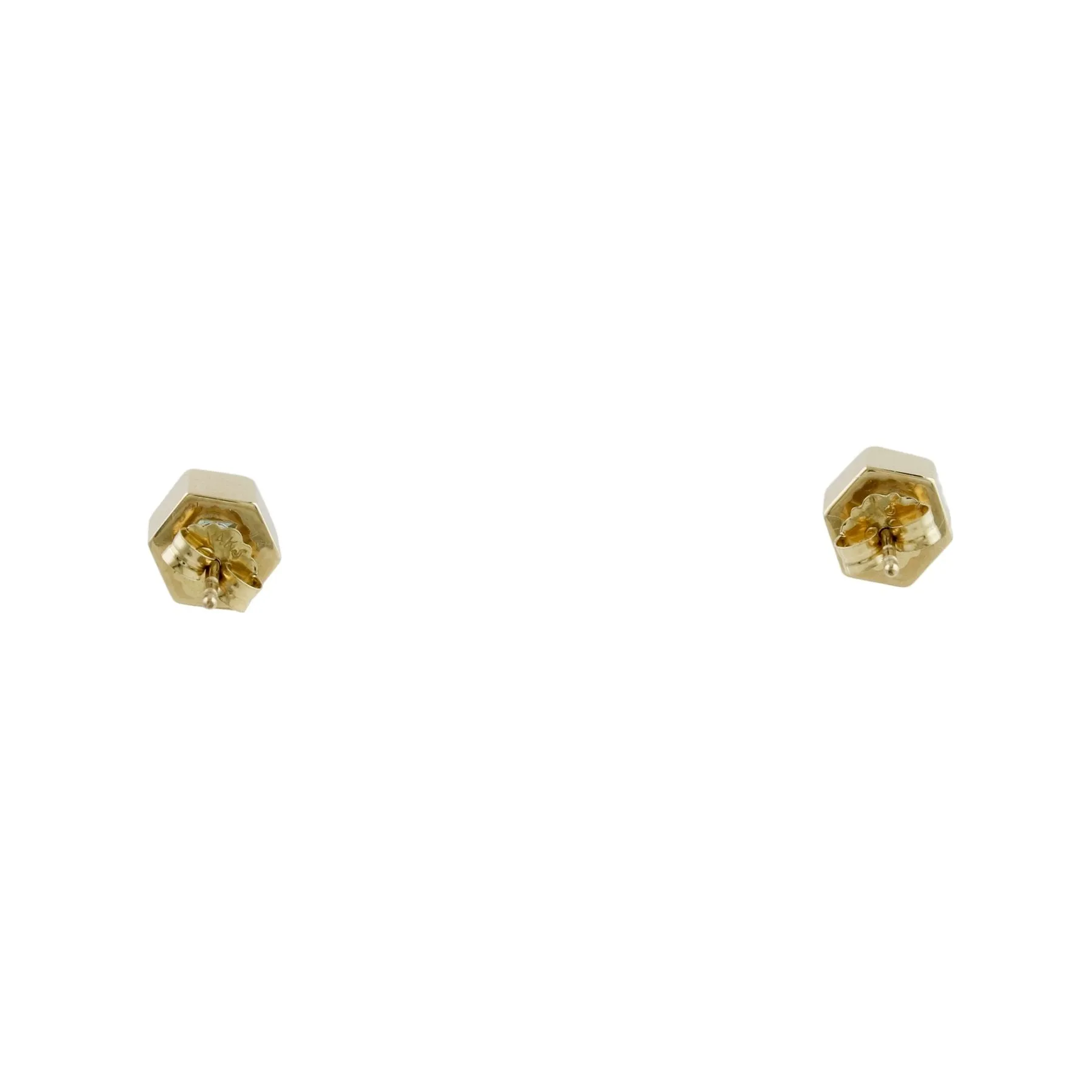 Hex Sapphire x 18k Yellow Gold Stud