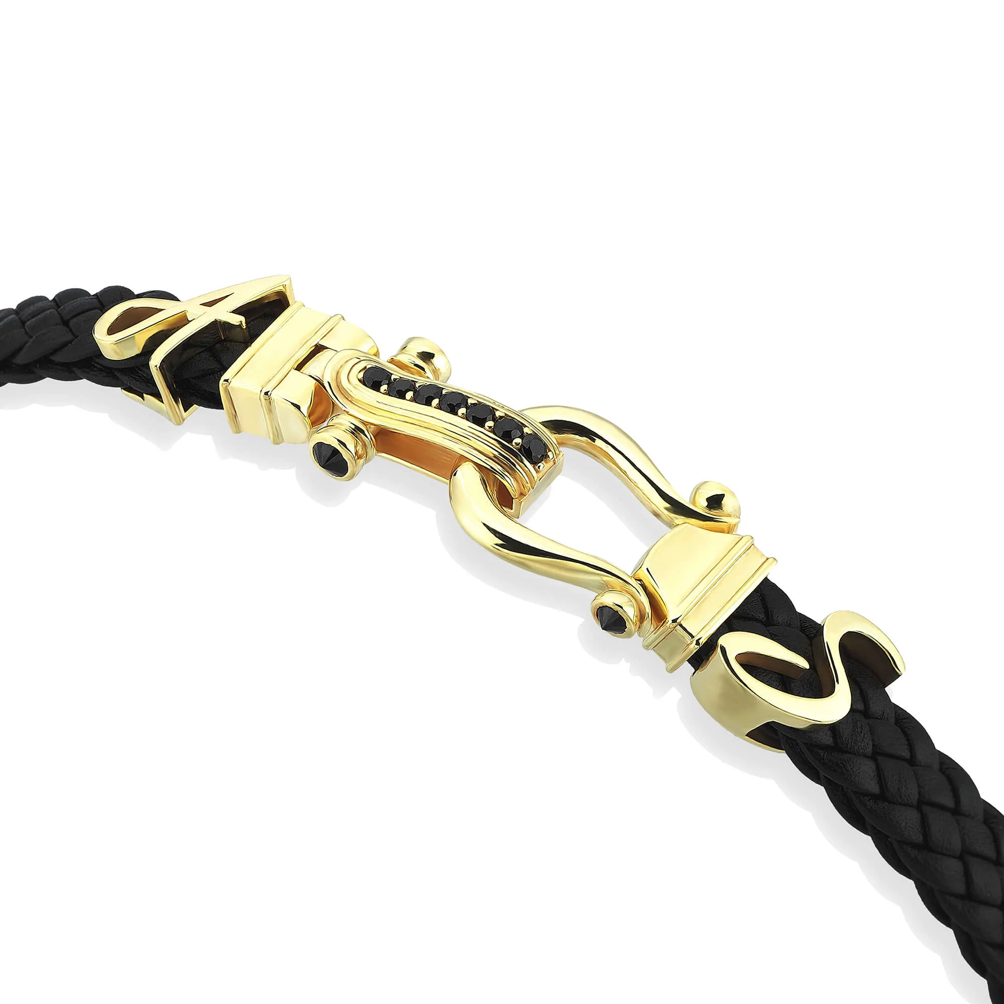 Iconic Leather Italic Statement Bracelet