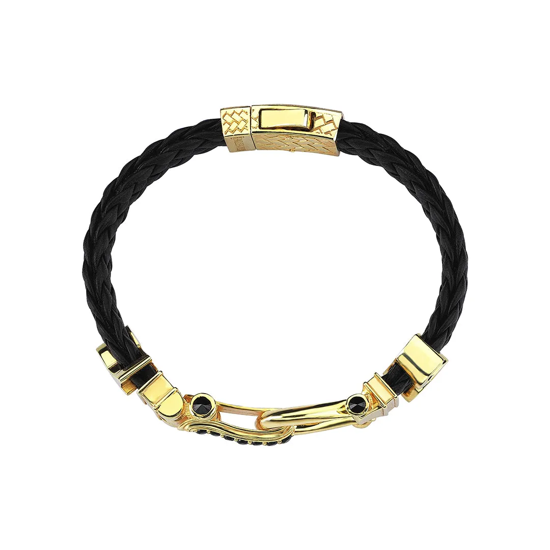 Iconic Leather Italic Statement Bracelet