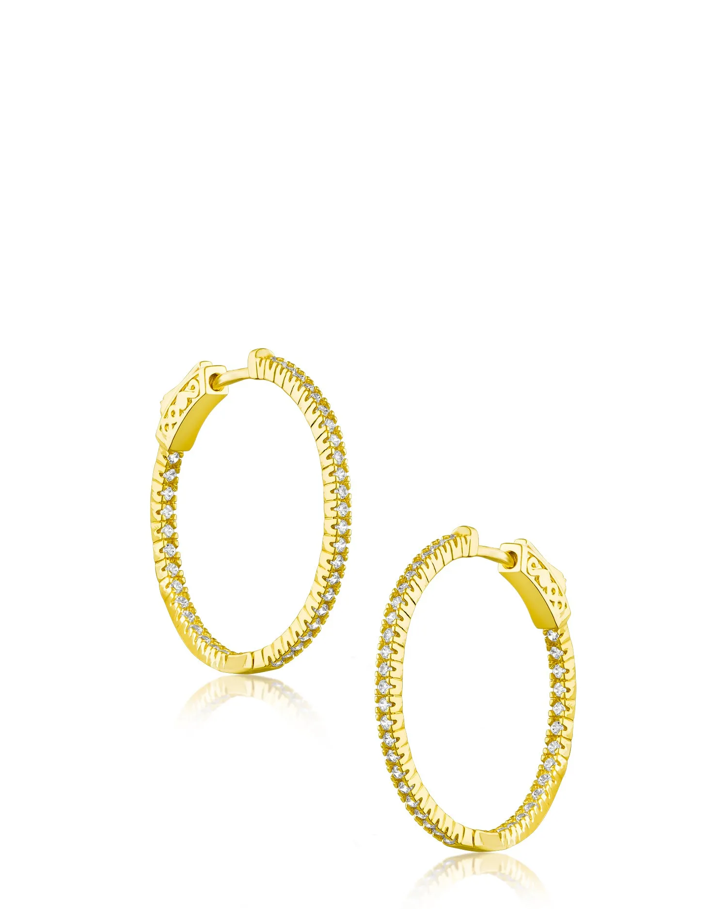 Inside Out Yellow Gold Plated Hoop Earring