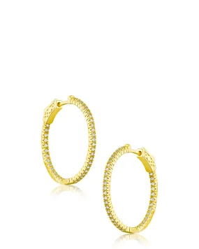 Inside Out Yellow Gold Plated Hoop Earring