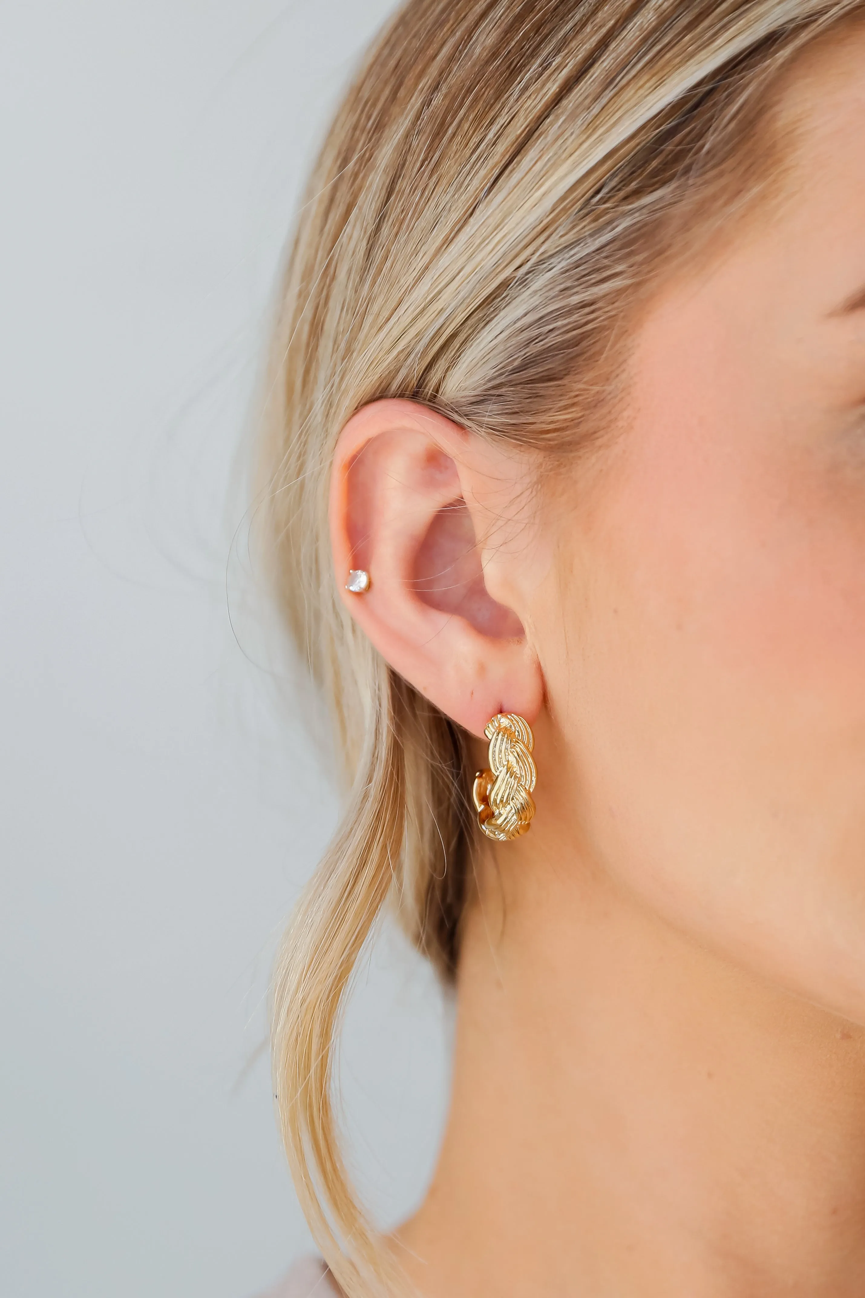 Isabelle Gold Braided Hoop Earrings