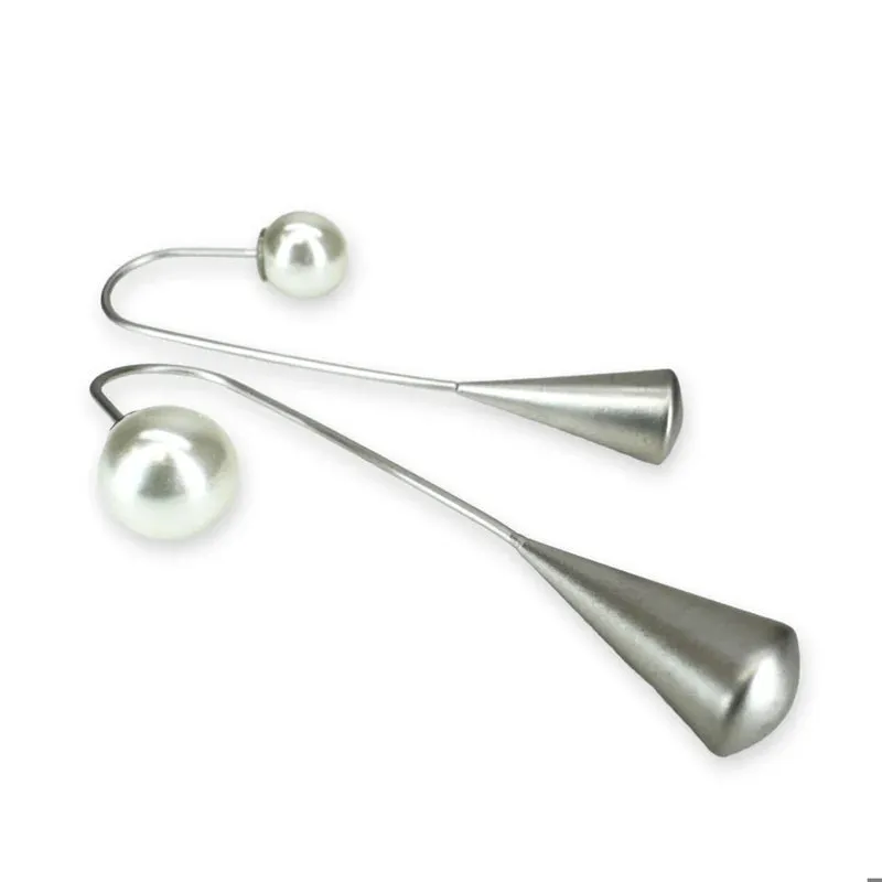 Jacquline Kent Pearl Drop Earrings - Silver