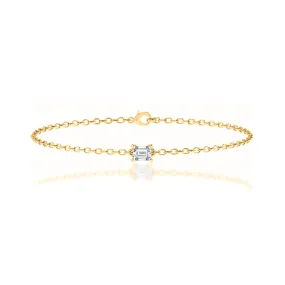 JADA - Lab Diamond Emerald Solitaire Bracelet 18k Yellow Gold