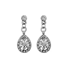 JewelMaze Austrian Stone Silver Plated Stud Earrings ( assorted design )