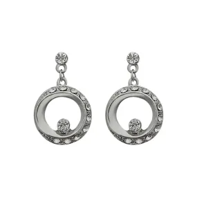 JewelMaze Austrian Stone Silver Plated Stud Earrings ( assorted design )