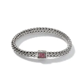 John Hardy Classic Chain Reversible Bracelet in Black Sapphire and Ruby