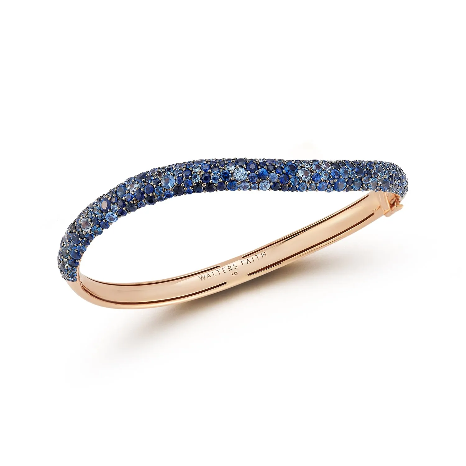 JULIAN 18K GOLD AND BLUE SAPPHIRE WAVE BRACELET