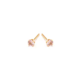 June Birthstone 14k Gold Plated Stud Earrings