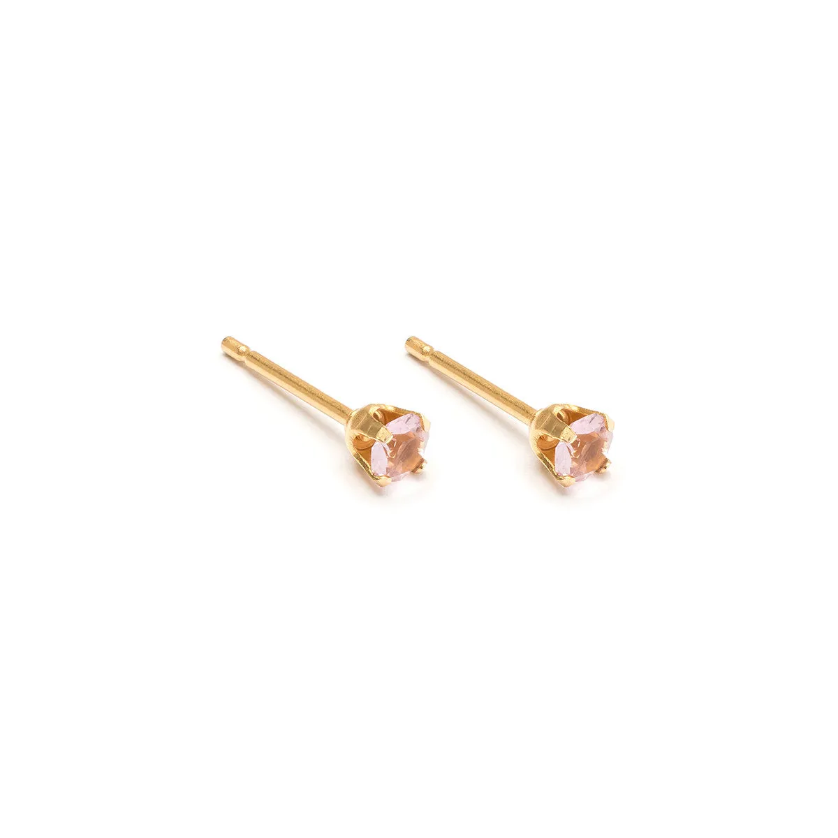 June Birthstone 14k Gold Plated Stud Earrings