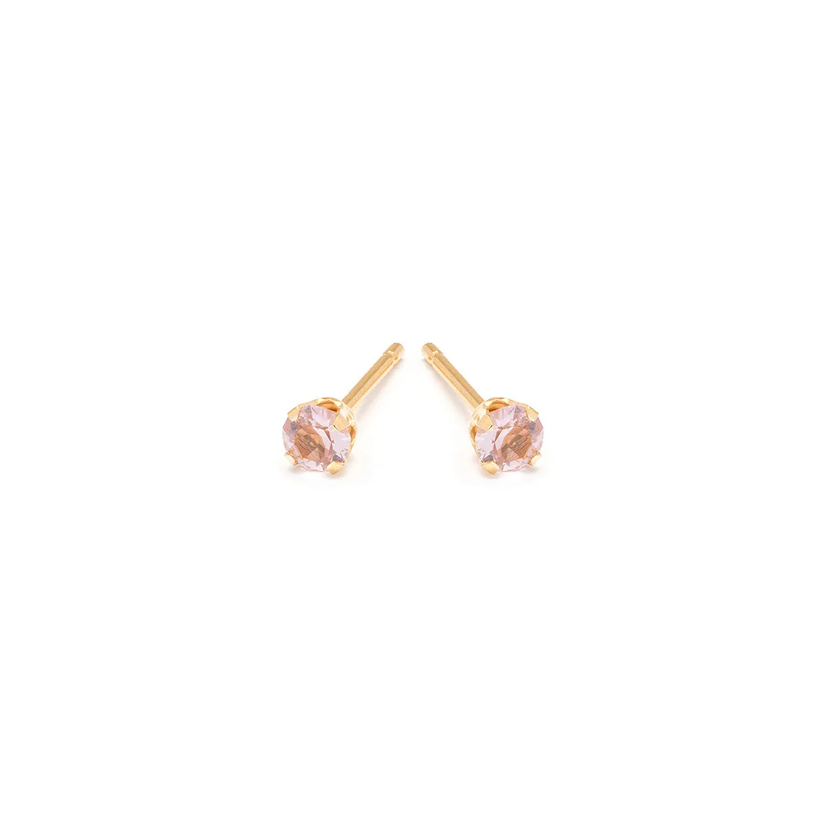 June Birthstone 14k Gold Plated Stud Earrings