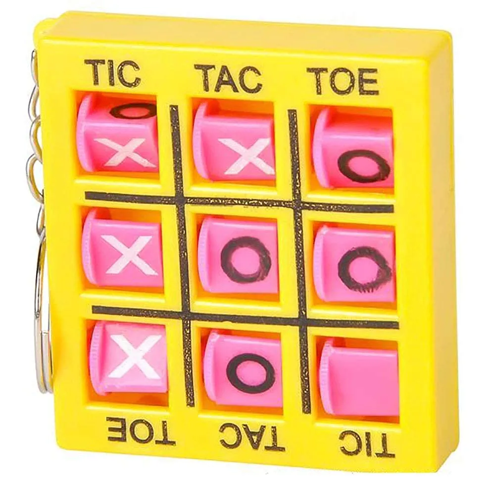 Kicko 2 Inch Tic Tac Toe Keychain - 12 Pack Mini Backpack Clip - Keyring for Bag and Belt