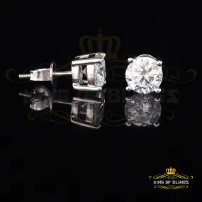 King of Bling's Men's/Women's 925 White silver W/ 3.50ct VVS 'D' Color Moissanite Stud Earrings