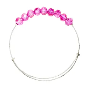 *Large Bubblegum Crystal Wire Bangle